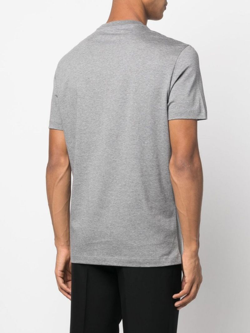 Grey Medusa Logo Cotton T-shirt