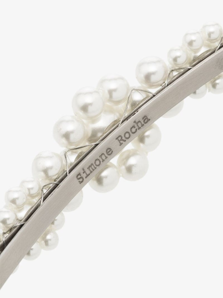 White Large Floral Pearl Hair Clip
