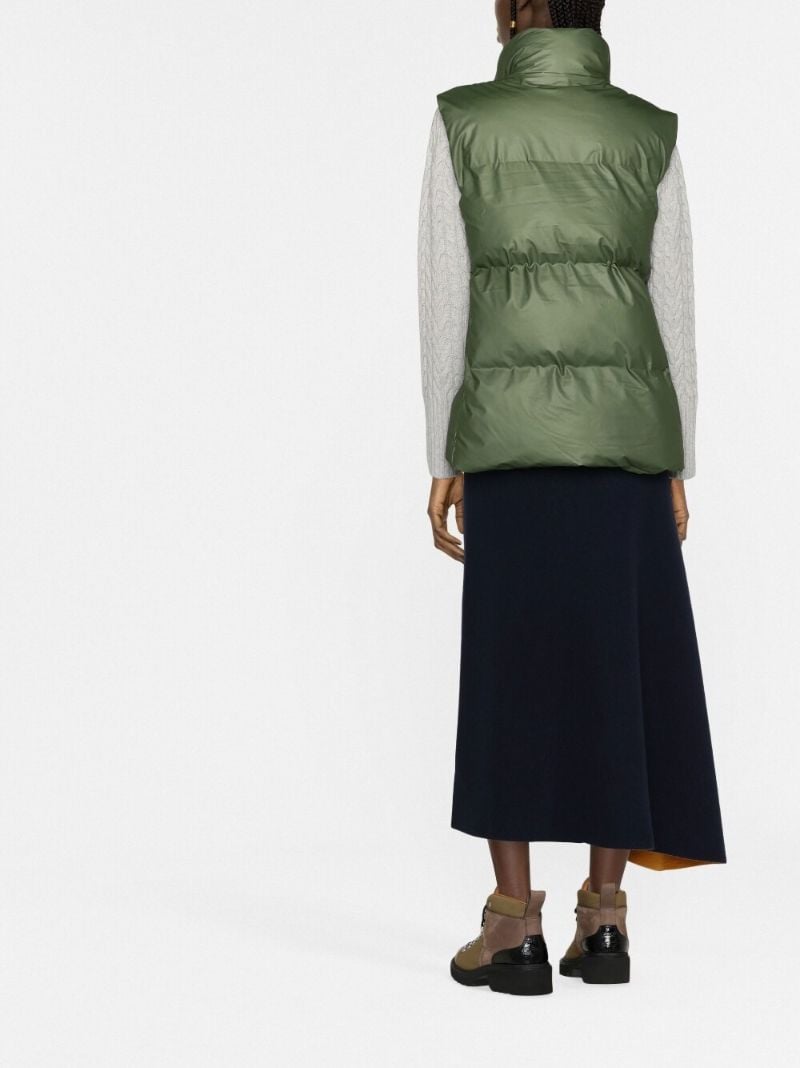 Green Boxy Puffer Gilet