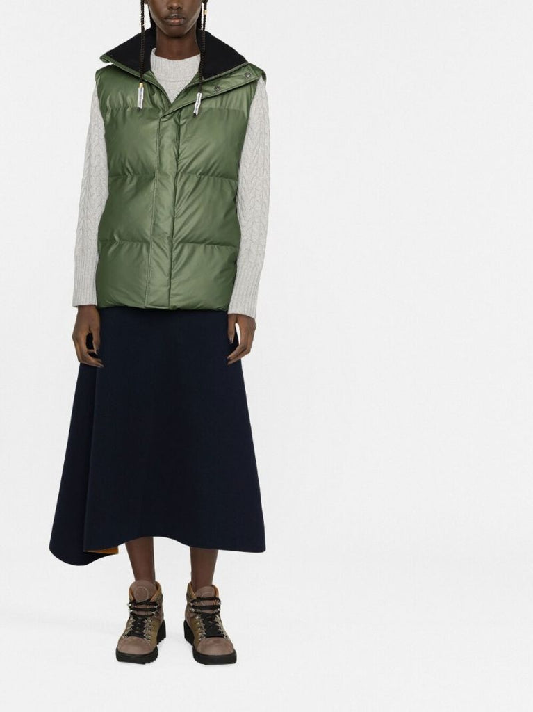 Green Boxy Puffer Gilet