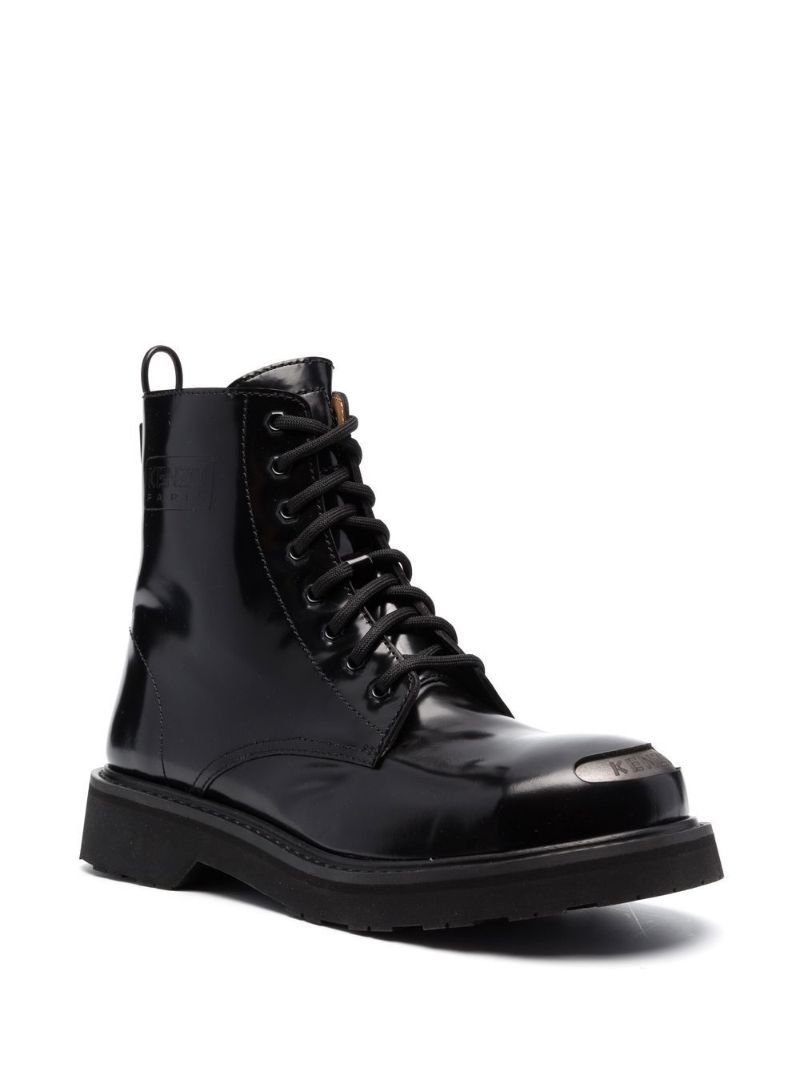 Black Kenzosmile Lace-up Boots