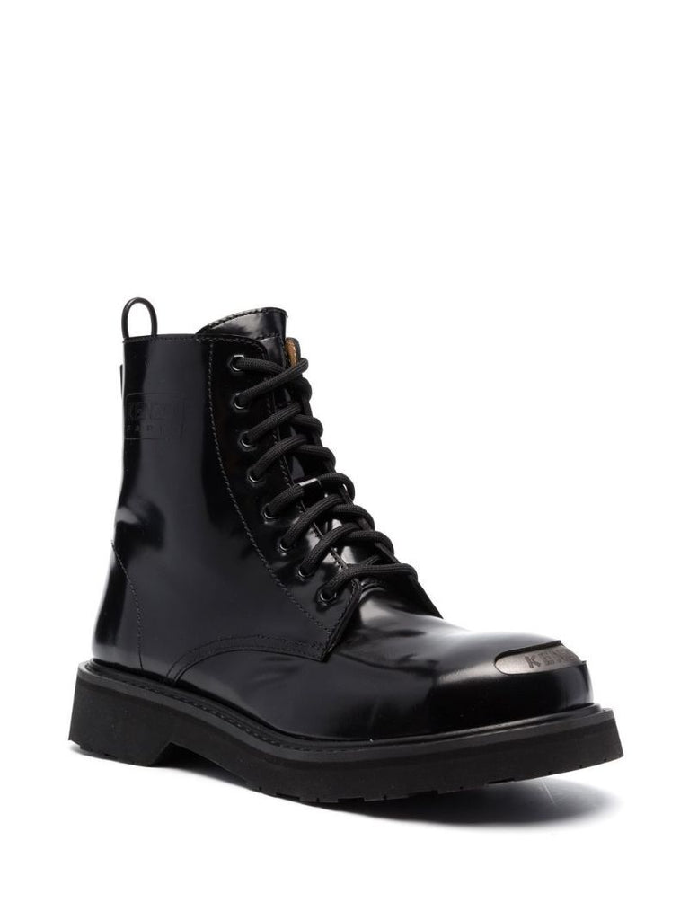 Black Kenzosmile Lace-up Boots