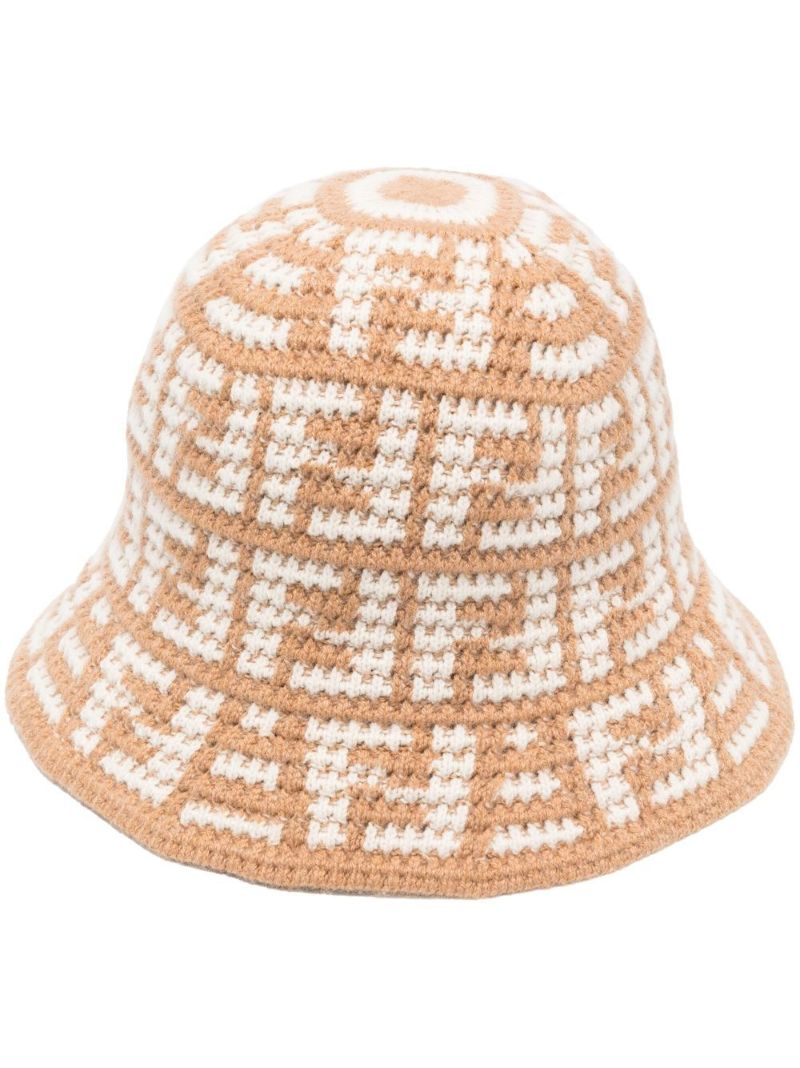 Neutral Ff Crochet Bucket Hat