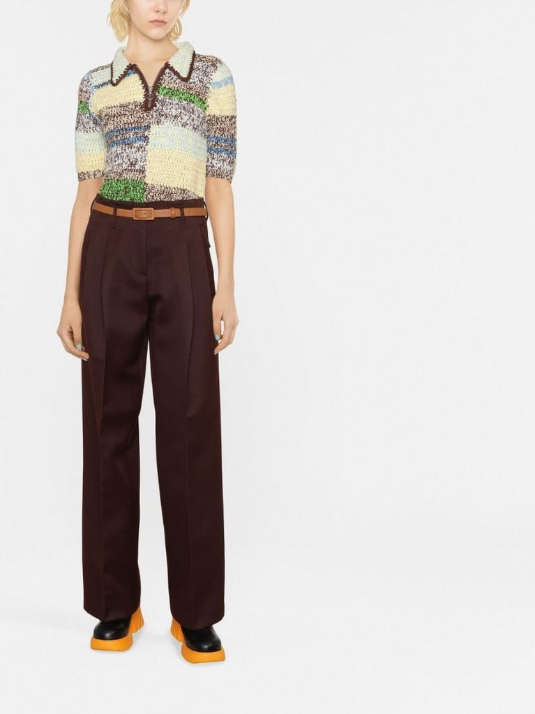 Brown Flavia Wide-leg Trousers