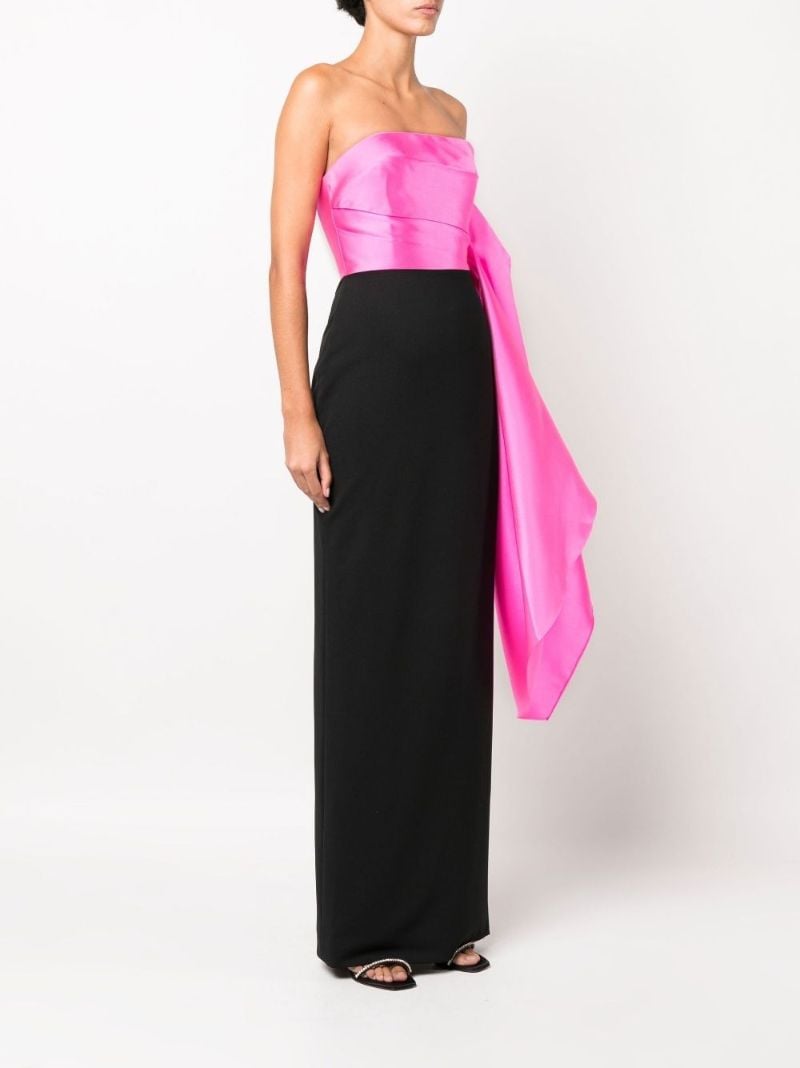 Black Milena Strapless Draped Maxi Dress