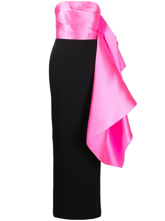 Black Milena Strapless Draped Maxi Dress