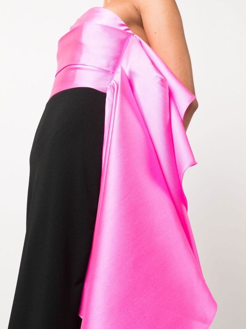Black Milena Strapless Draped Maxi Dress