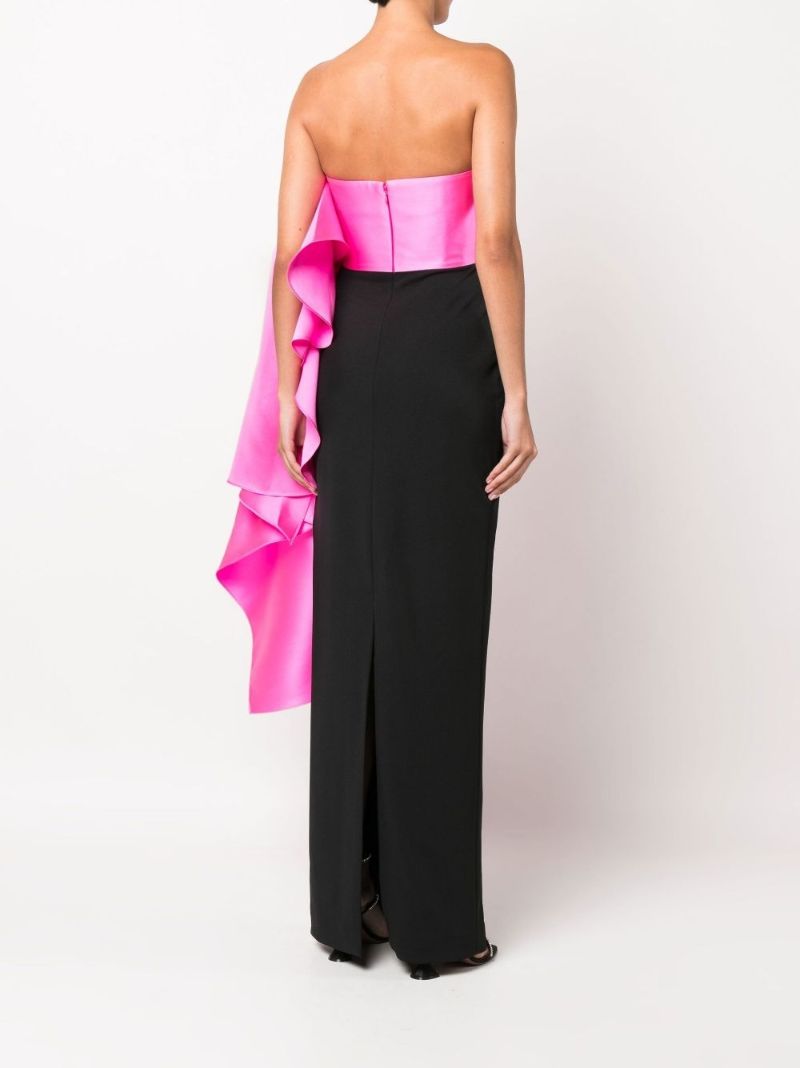 Black Milena Strapless Draped Maxi Dress
