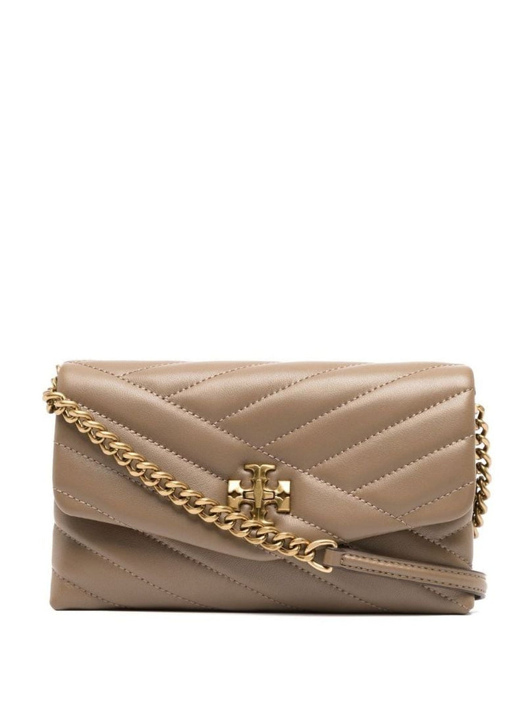 Brown Kira Chevron Leather Wallet Bag