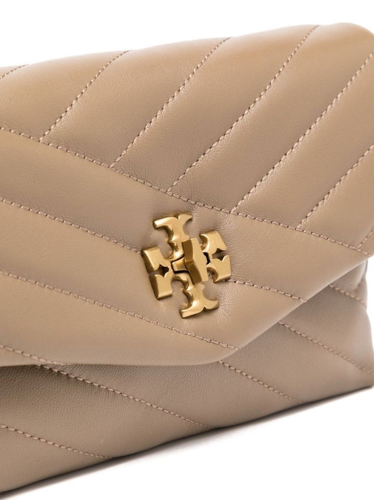 Brown Kira Chevron Leather Wallet Bag
