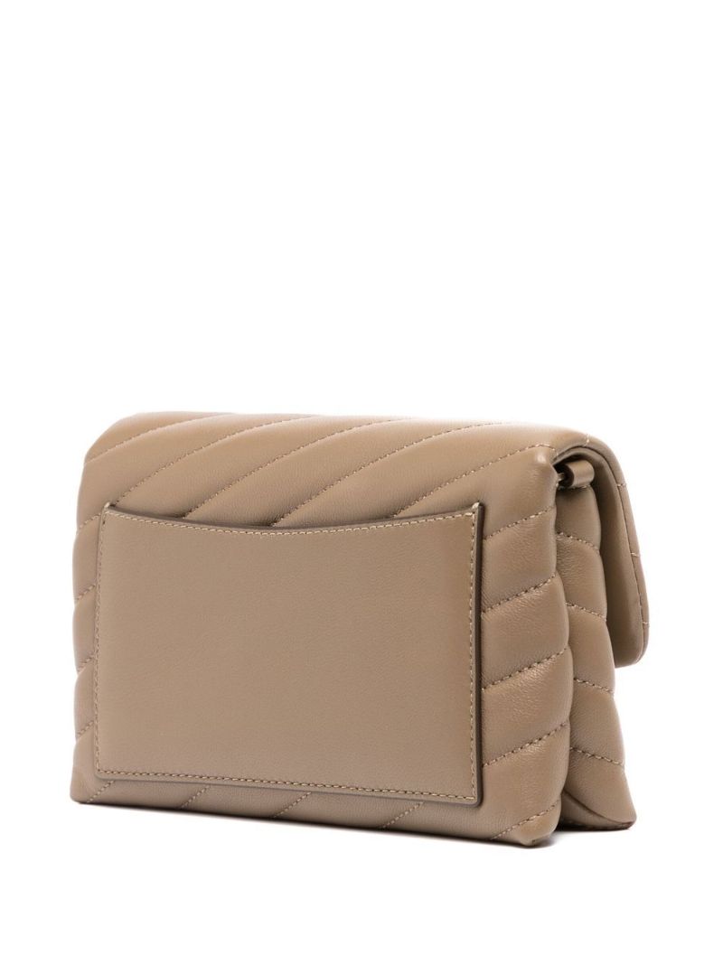 Brown Kira Chevron Leather Wallet Bag