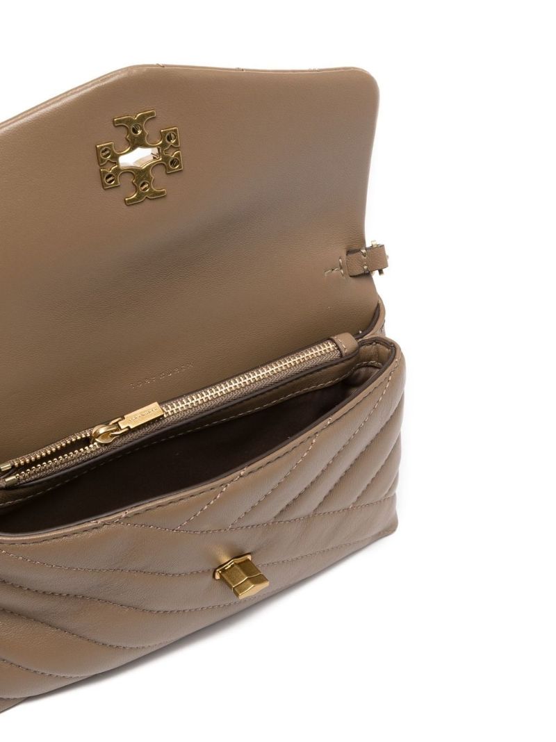 Brown Kira Chevron Leather Wallet Bag