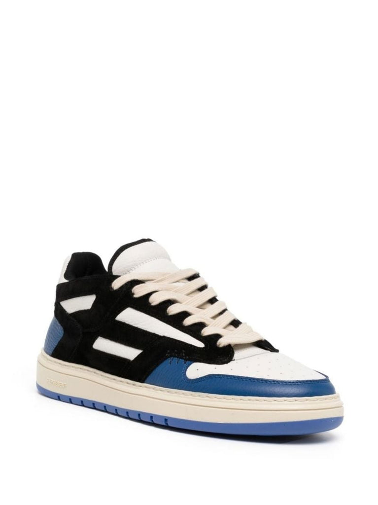 Blue Reptor Leather Sneakers