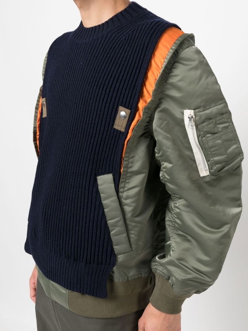 Green Panelled Sweater