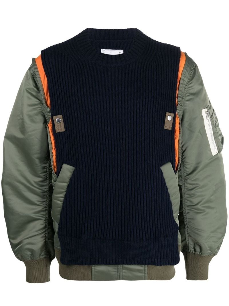 Green Panelled Sweater