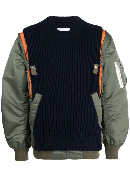 Green Panelled Sweater