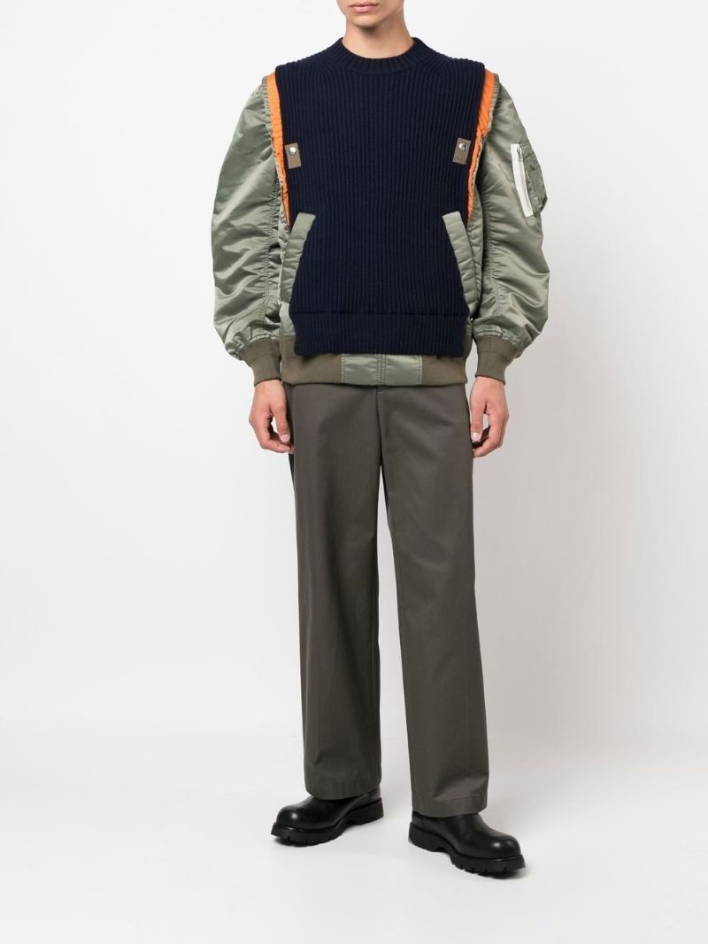 Green Panelled Sweater