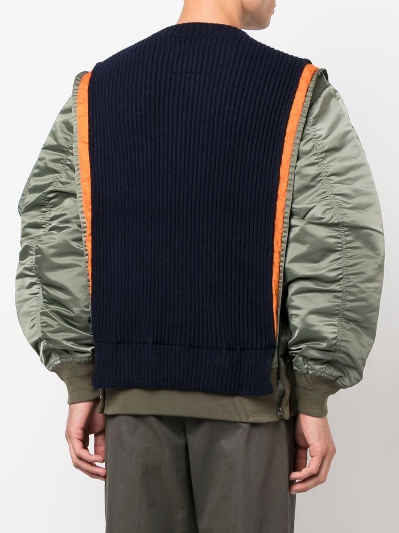 Green Panelled Sweater