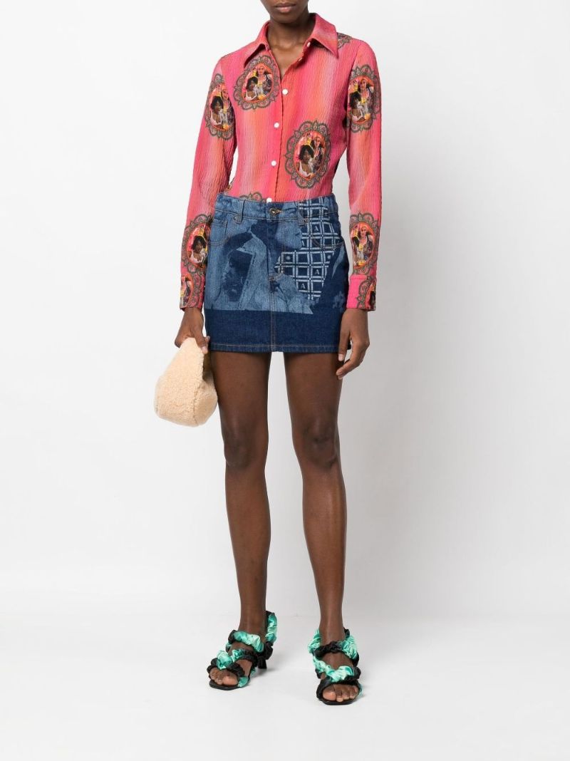 Pink Lily Printed Button-down Shirt