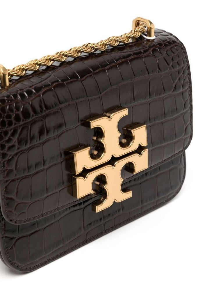 Brown Eleanor Mock Croc Leather Shoulder Bag