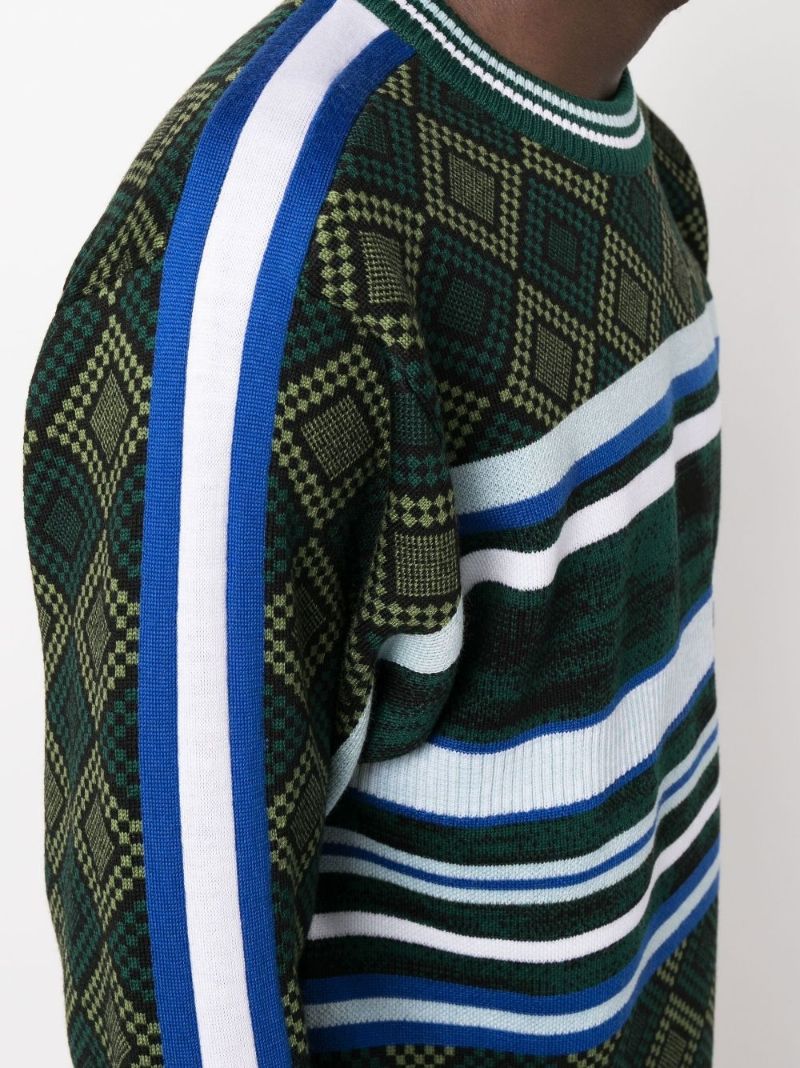 Green Lola Mixed Print Wool Sweater