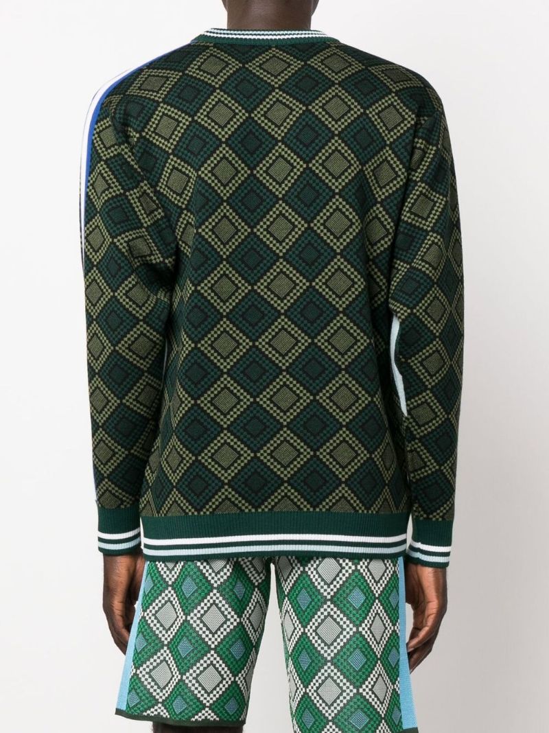 Green Lola Mixed Print Wool Sweater