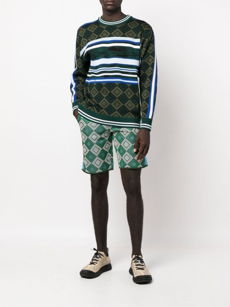 Green Lola Mixed Print Wool Sweater