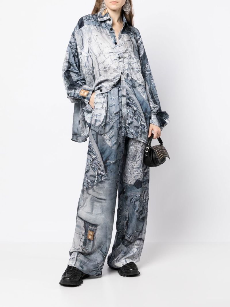 Blue Denim Print Shirt