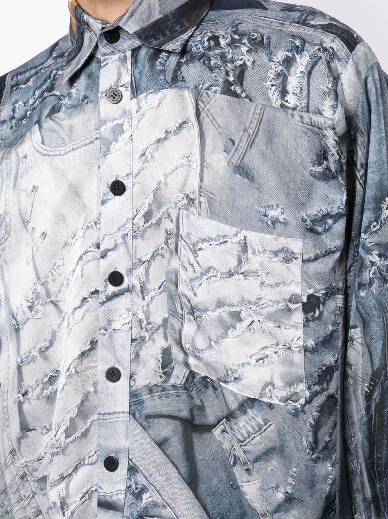 Blue Denim Print Shirt