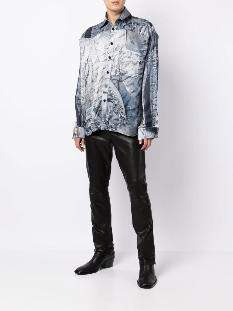 Blue Denim Print Shirt