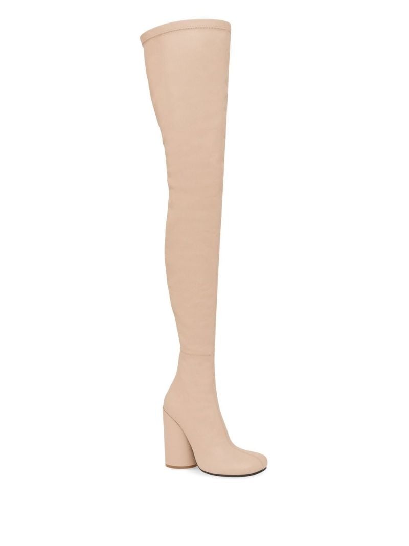 Brown 110 Over-the-knee Leather Sock Boots