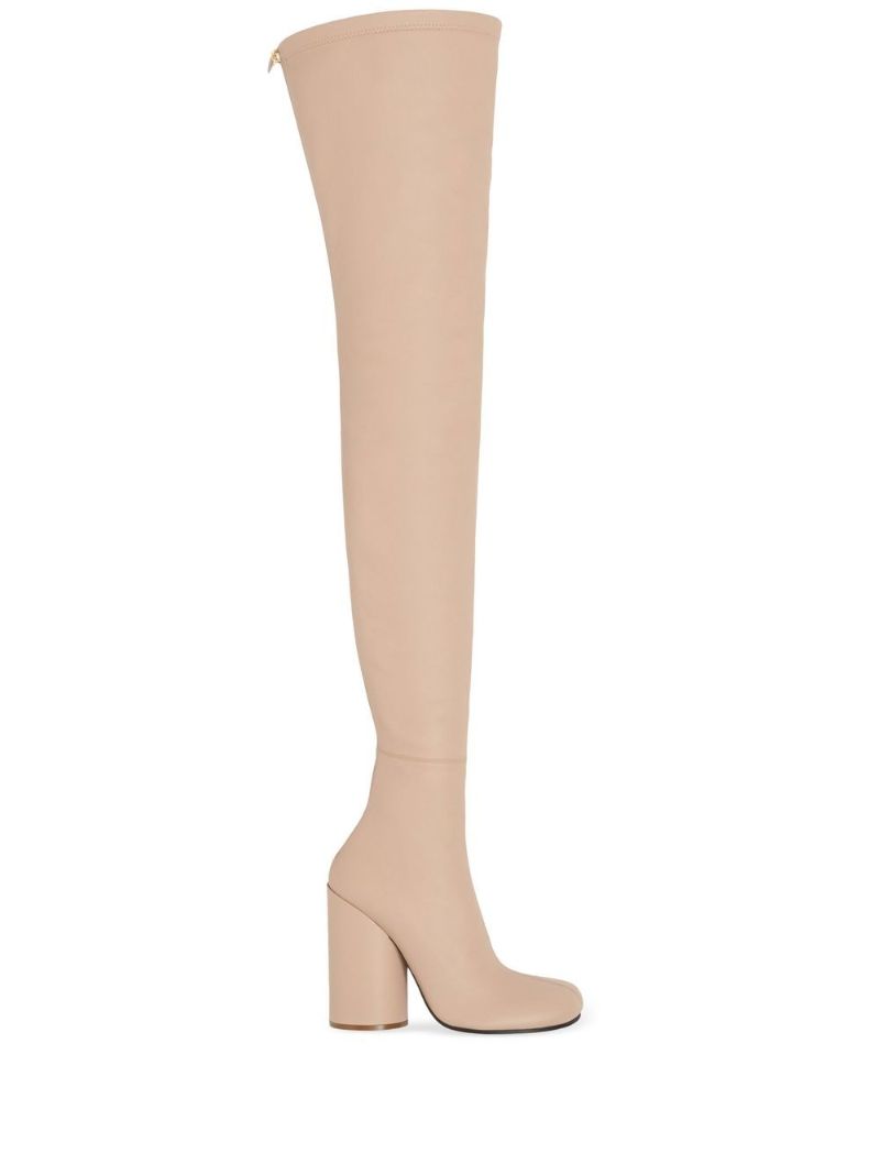 Brown 110 Over-the-knee Leather Sock Boots