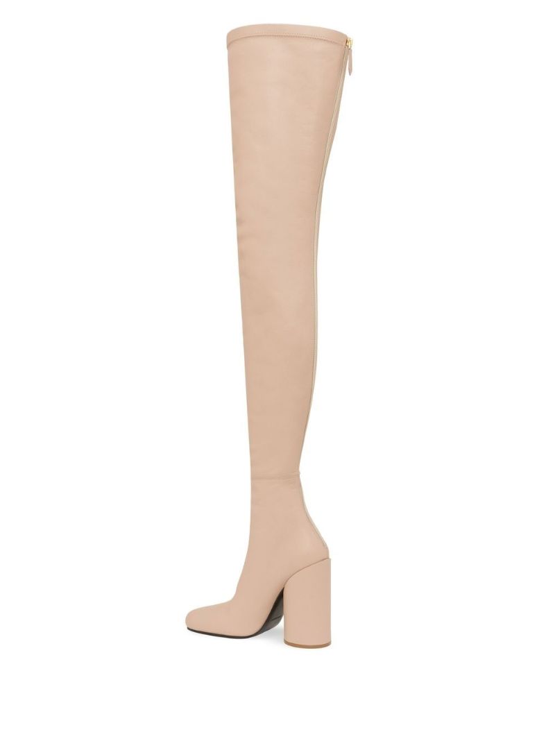 Brown 110 Over-the-knee Leather Sock Boots