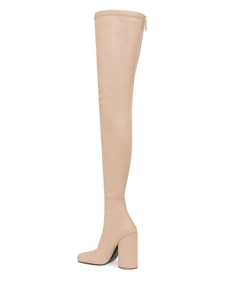 Brown 110 Over-the-knee Leather Sock Boots