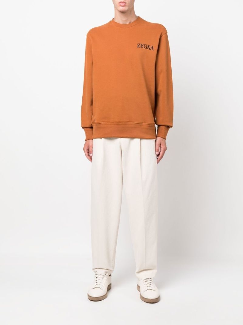 Neutral Pleated Straight-leg Jeans