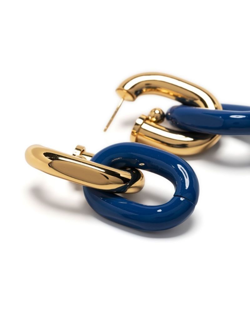 Gold-tone Xl Link Enamel Hoop Earrings