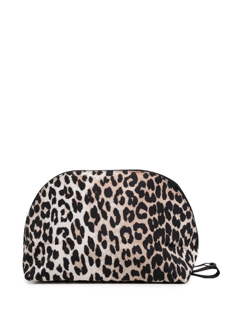 Beige Leopard Zipped Makeup Bag