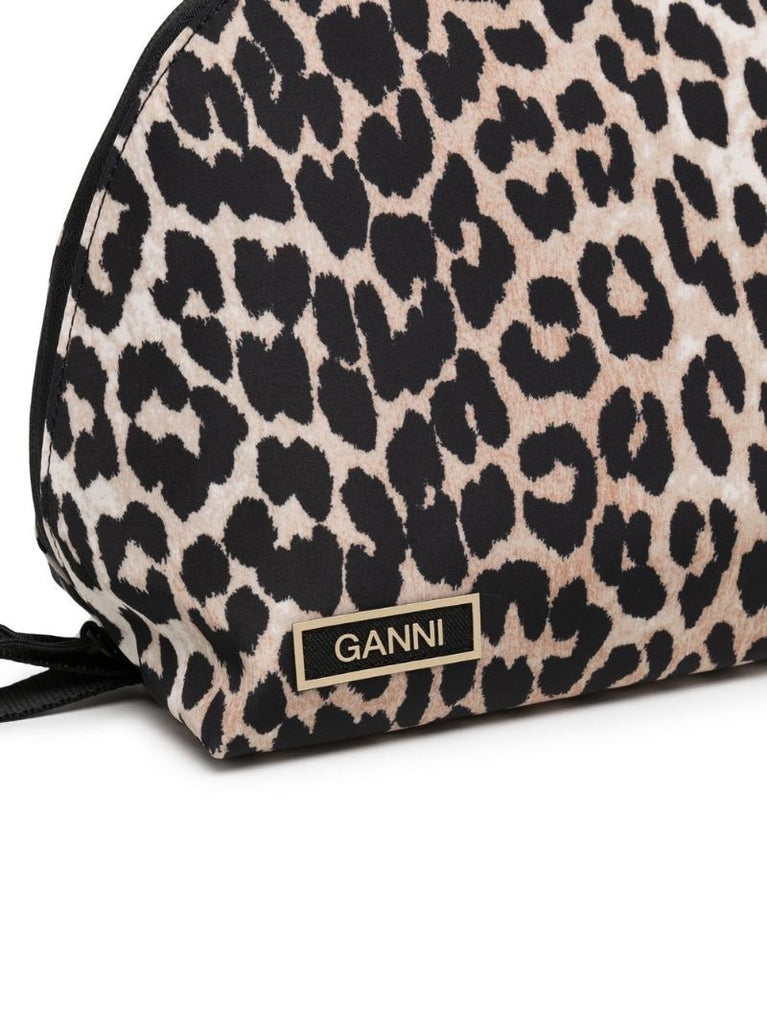 Beige Leopard Zipped Makeup Bag