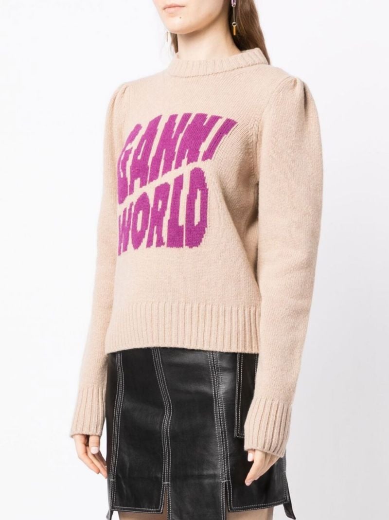 Neutral Logo Intarsia Sweater