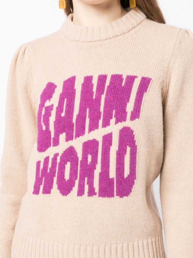Neutral Logo Intarsia Sweater