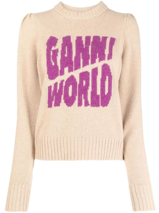 Neutral Logo Intarsia Sweater