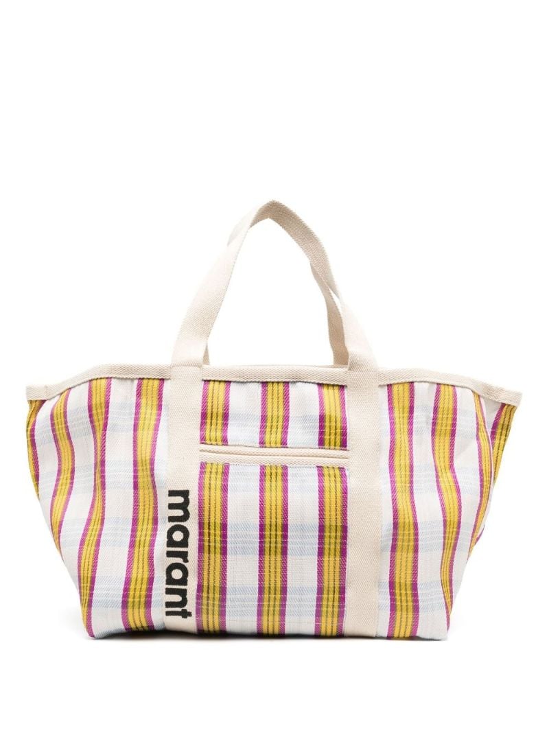 Pink Warden Striped Tote Bag