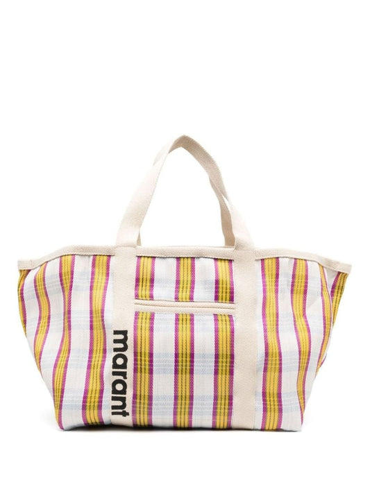 Pink Warden Striped Tote Bag