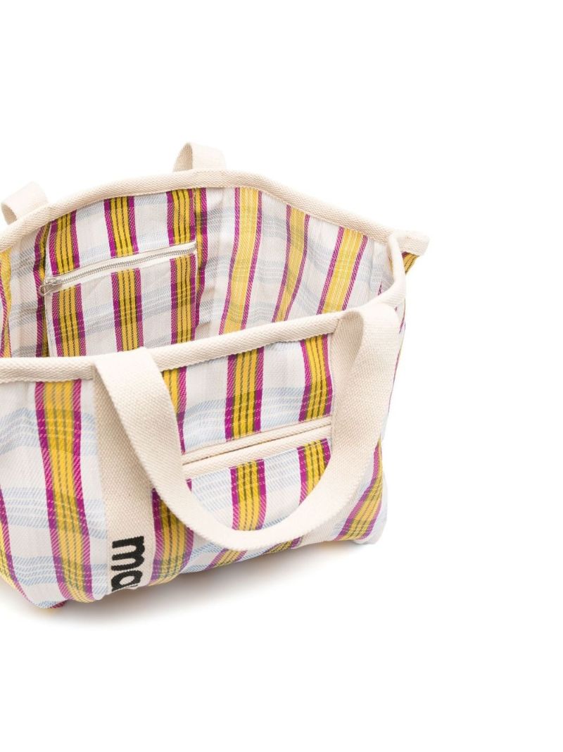 Pink Warden Striped Tote Bag