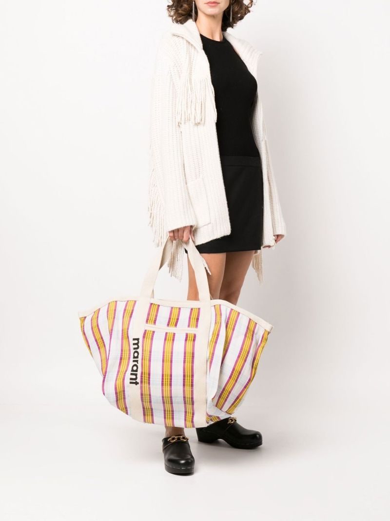 Pink Warden Striped Tote Bag