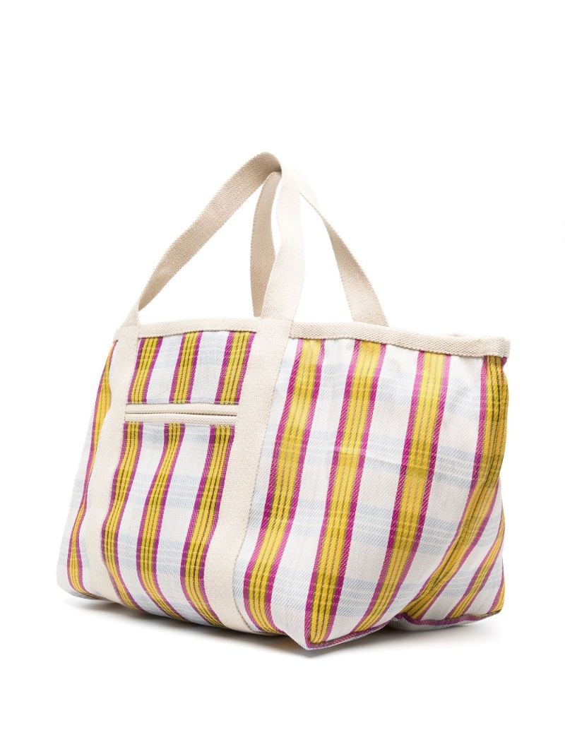Pink Warden Striped Tote Bag