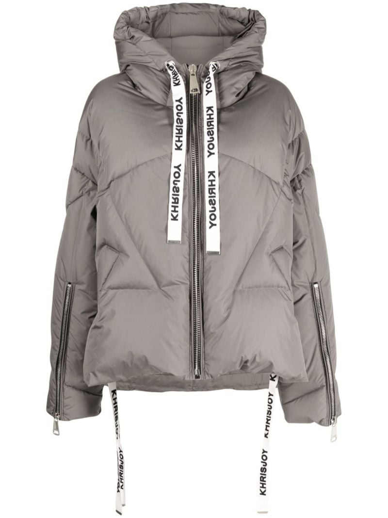 Grey Iconic Hooded Quilted Jacket