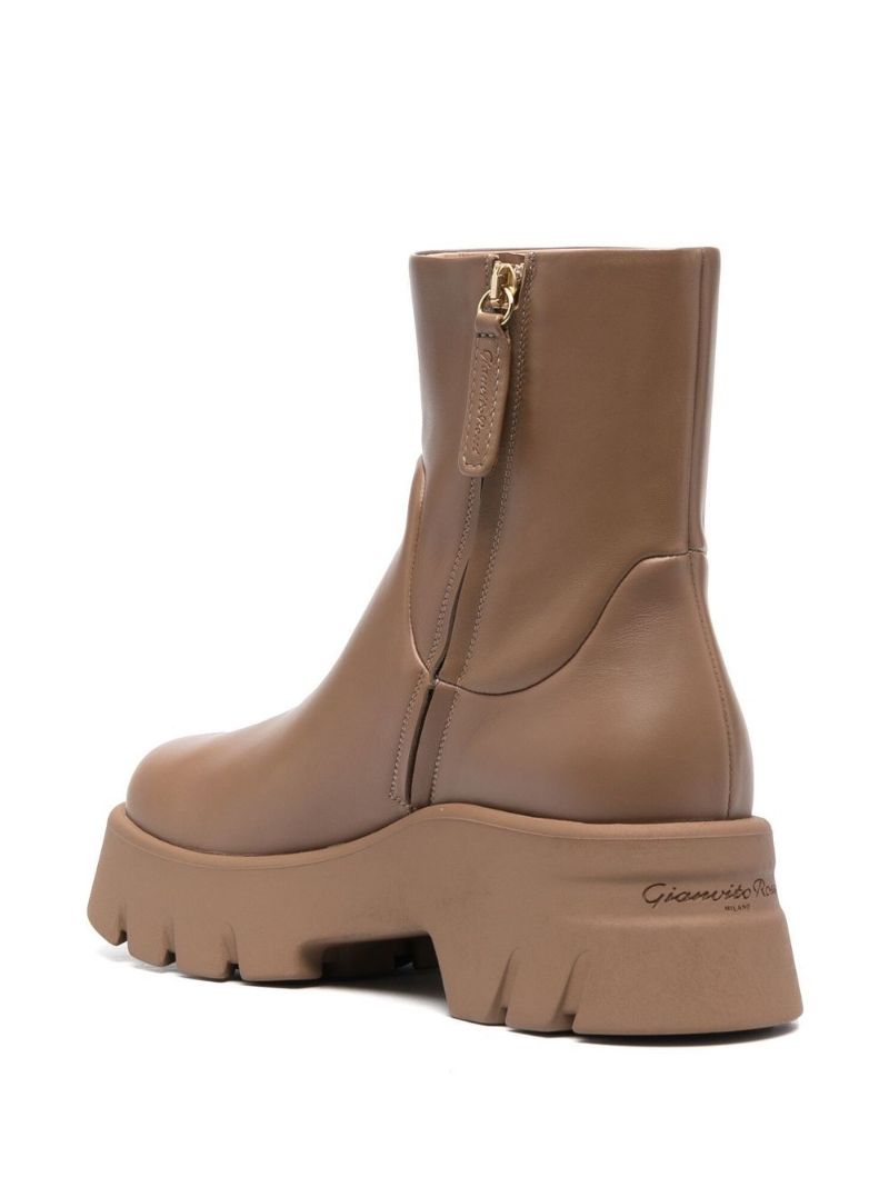 Neutral Montey Leather Ankle Boots