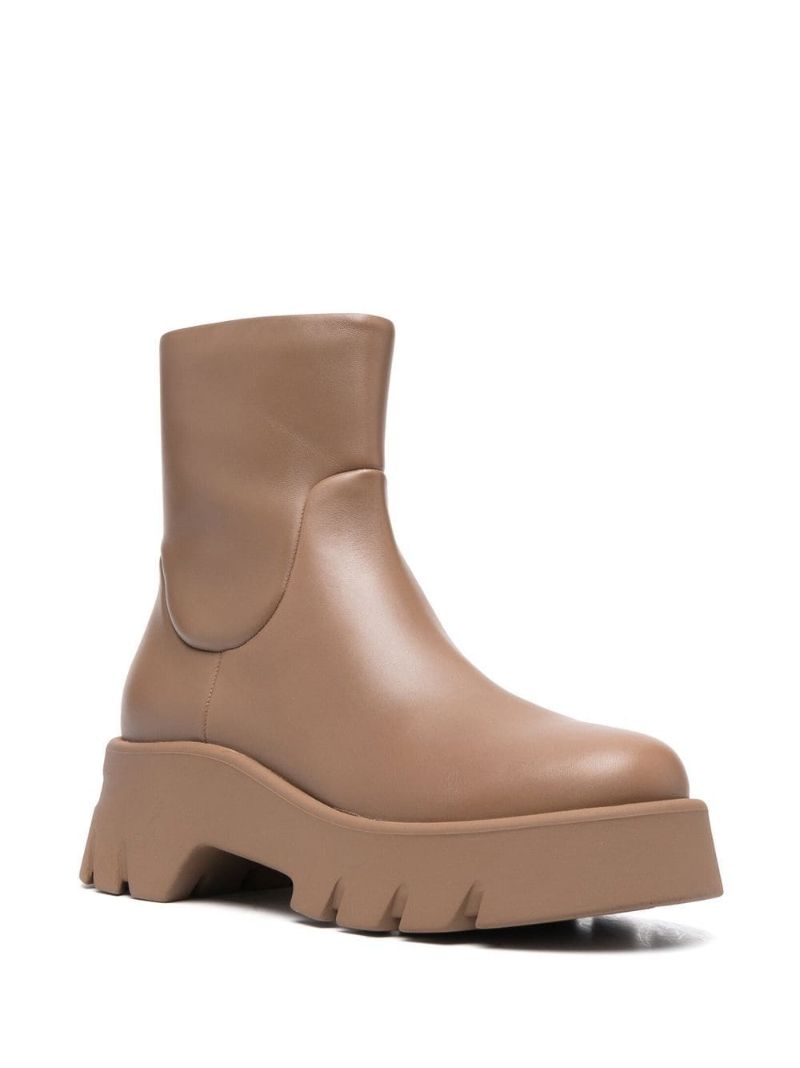 Neutral Montey Leather Ankle Boots