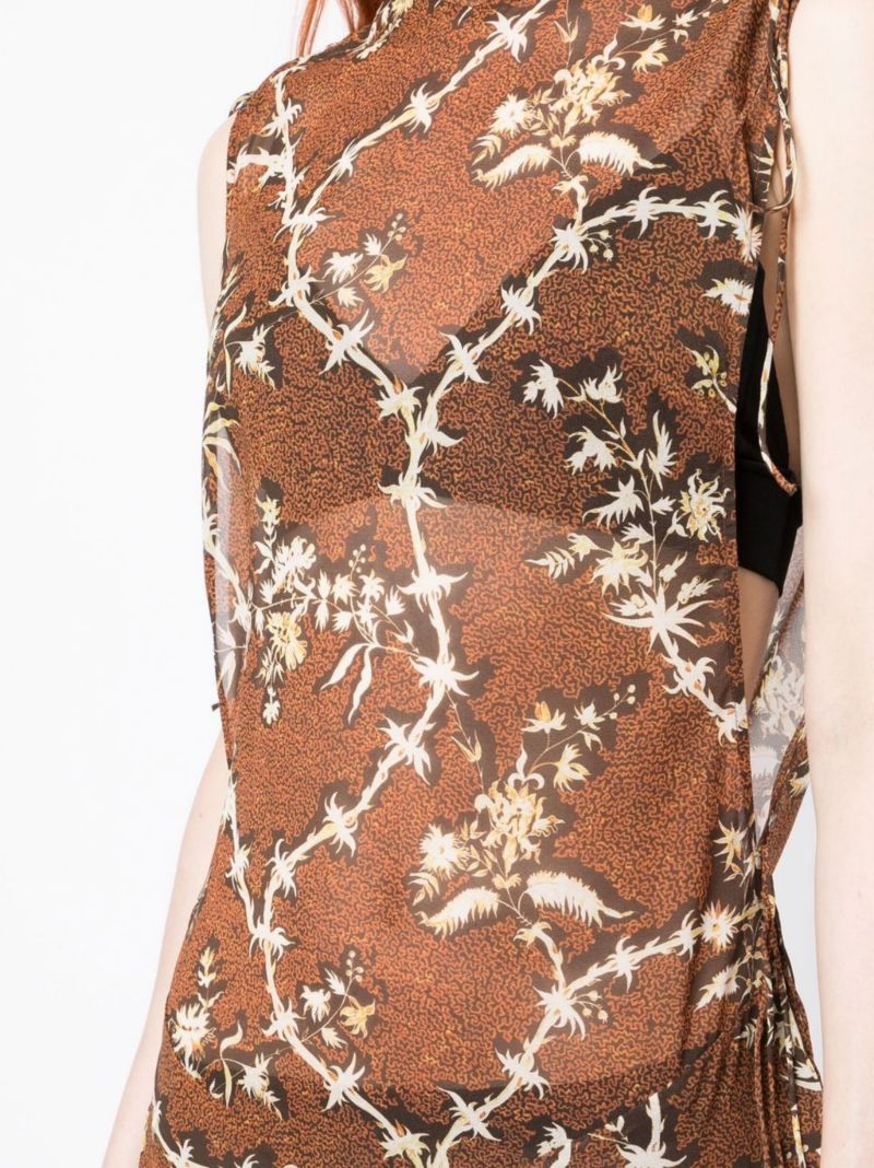 Brown October Silk Mini Dress